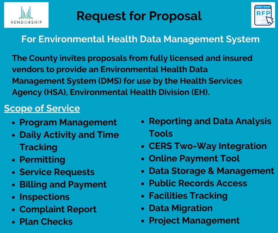 RFP for Environmental Health Data Management System